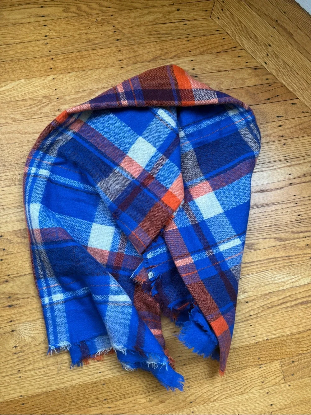 Cozy Blue Plaid Scarf
